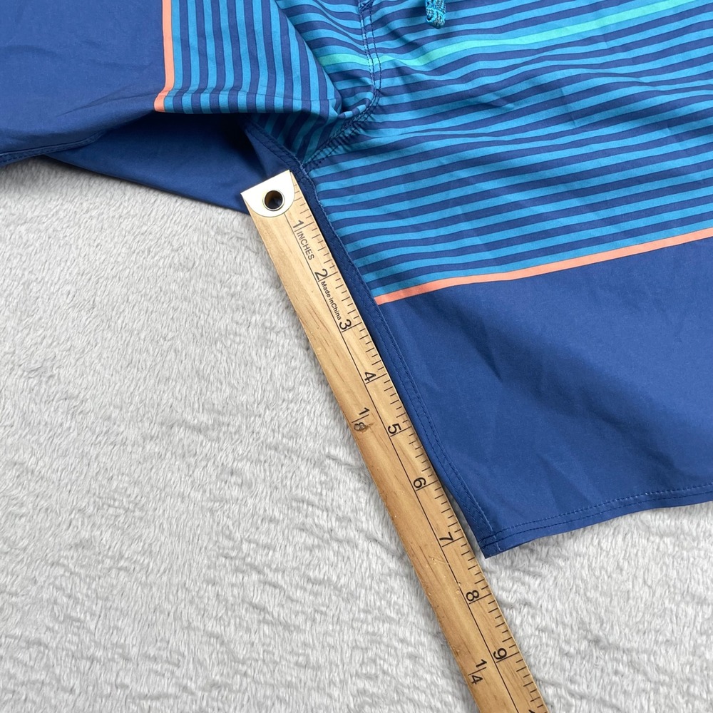 Patagonia Hydropeak Boardshorts Mens Size 32 Blue Striped Swim Trunks 7" - Picture 5 of 9